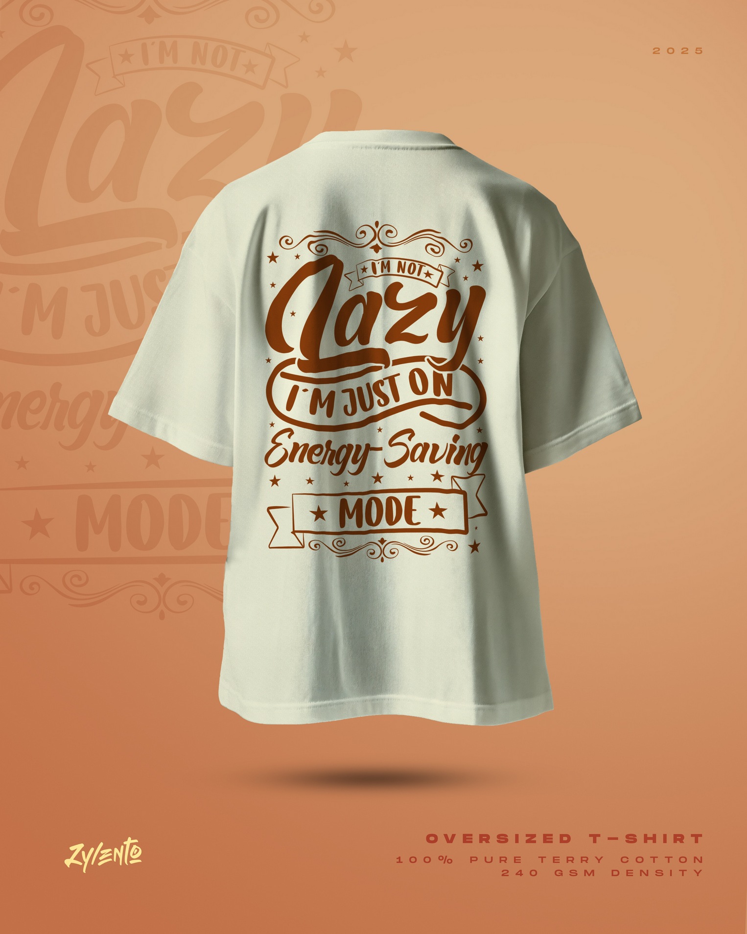 Lazy mode T-shirt (Beige Color)